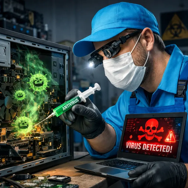 Лечение компьютера от вирусов в Челябинске на дому